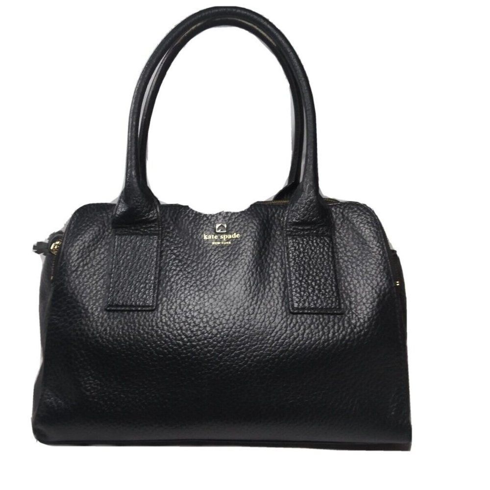 Kate Spade Southport Avenue Lydia Black Leather Satchel Shoulder Bag Purse